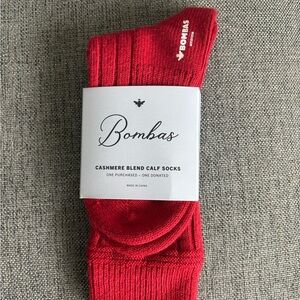 Unused unopened red cashmere blend socks